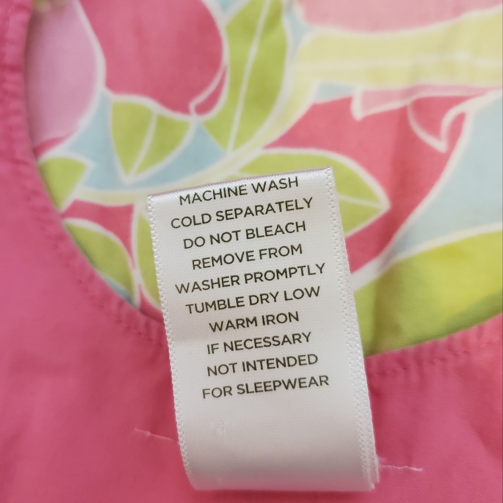GYMBOREE | Baby's tropical floral and hot pink reversible dress. Size 6-12M. - Picture 7 of 7